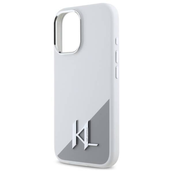 Karl Lagerfeld KLHMP16SSCMKMPCH iPhone    16 6,1" biały/white hardcase Silicone Initial Metal Logo MagSafe