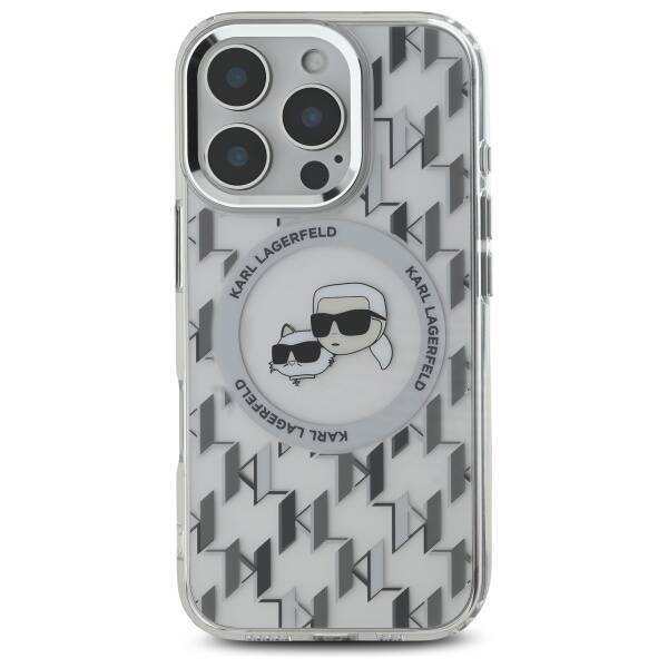 Karl Lagerfeld KLHMP16XHMCKMHT iPhone 16 Pro Max 6.9" przezroczysty/transparent IML Monogram Karl&Choupette Head MagSafe