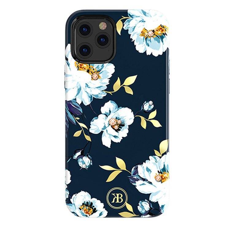 Kingxbar Blossom etui ozdobione oryginalnymi Kryształami Swarovskiego iPhone 12 mini wielokolorowy (Gardenia)