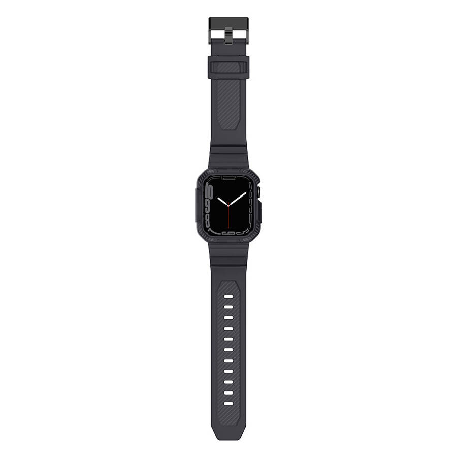 Kingxbar CYF106 2w1 pancerne etui Apple Watch SE, 8, 7, 6, 5, 4, 3, 2, 1 (41, 40, 38 mm) z paskiem szare