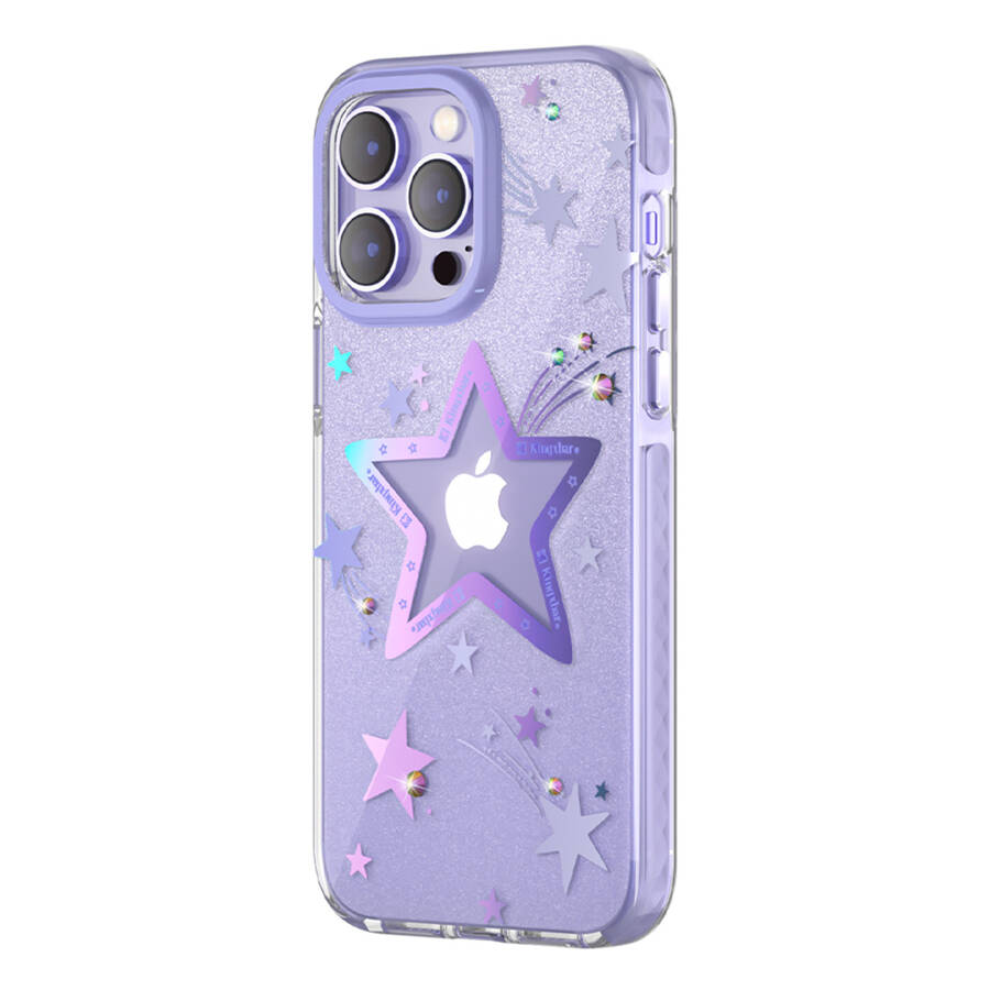 Kingxbar Heart Star Series etui iPhone 14 Pro etui w gwiazdki purple star