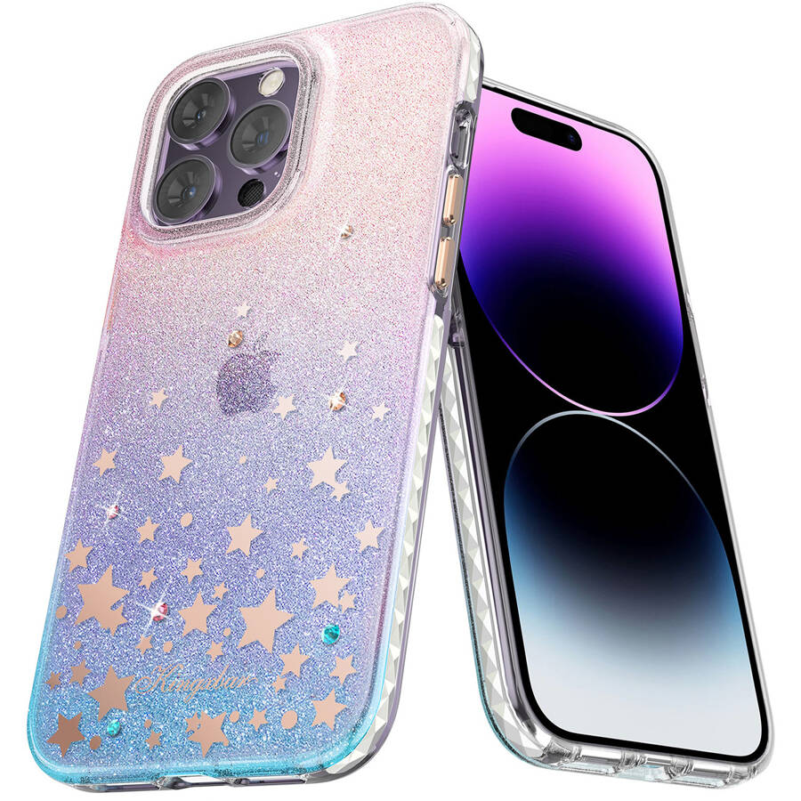 Kingxbar Heart Star Series etui iPhone 14 Pro etui w gwiazdki zodiac