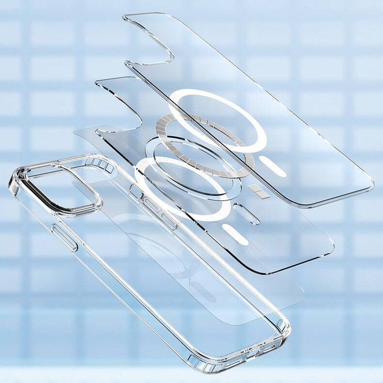 Kingxbar PQY Crystal Series magnetyczne etui do iPhone 13 obudowa pokrowiec przezroczysty (kompatybilne z MagSafe)