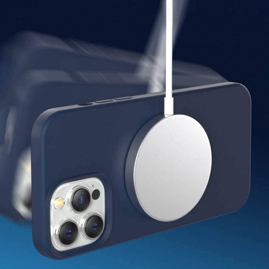 Kingxbar PQY Silicone Series magnetyczne etui do iPhone 13 Pro Max silikonowa obudowa pokrowiec różowy (kompatybilne z MagSafe)
