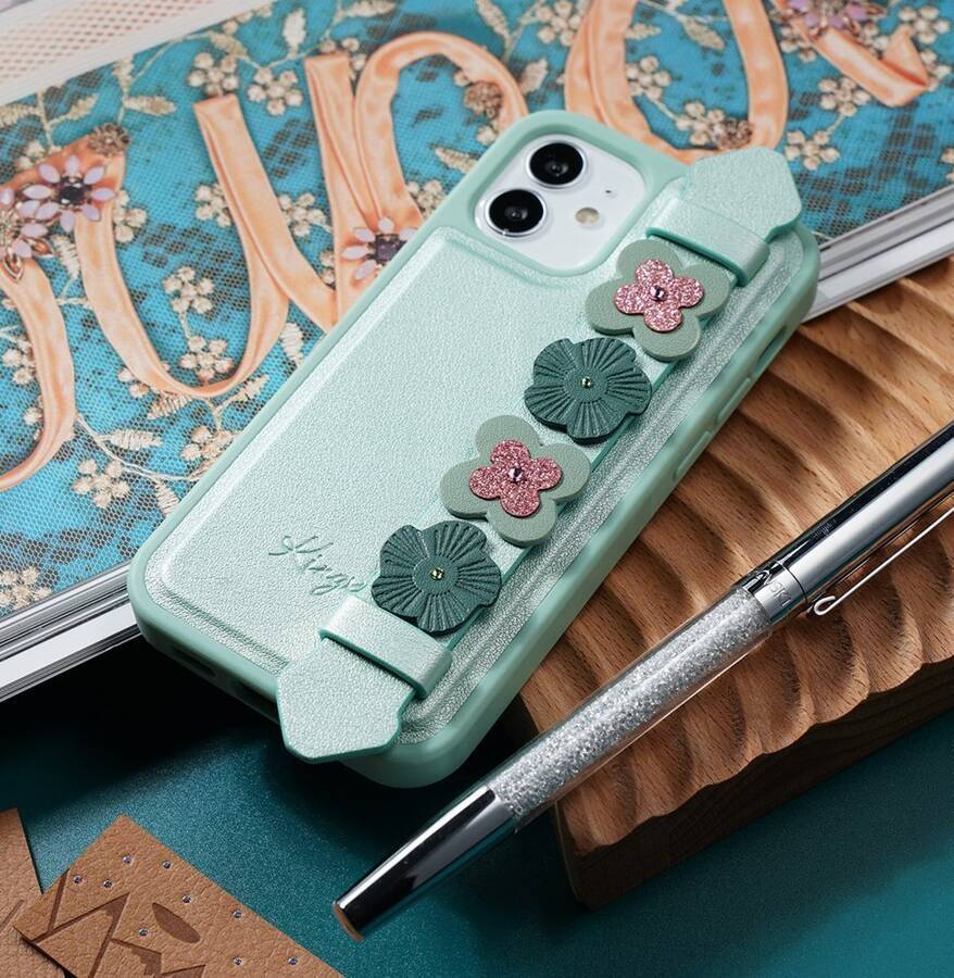 Kingxbar Sweet Series żelowe etui ozdobione oryginalnymi Kryształami Swarovskiego z podstawką iPhone 12 mini czarny