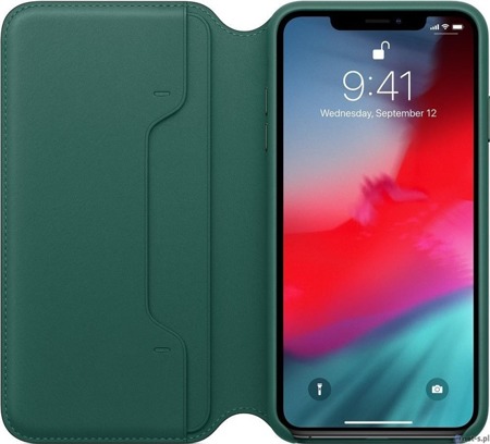 LEATHER FOLIO CASE MRX42ZM/A IPHONE XS MAX LEŚNA ZIELEŃ ORYGINALNA PLOMBA