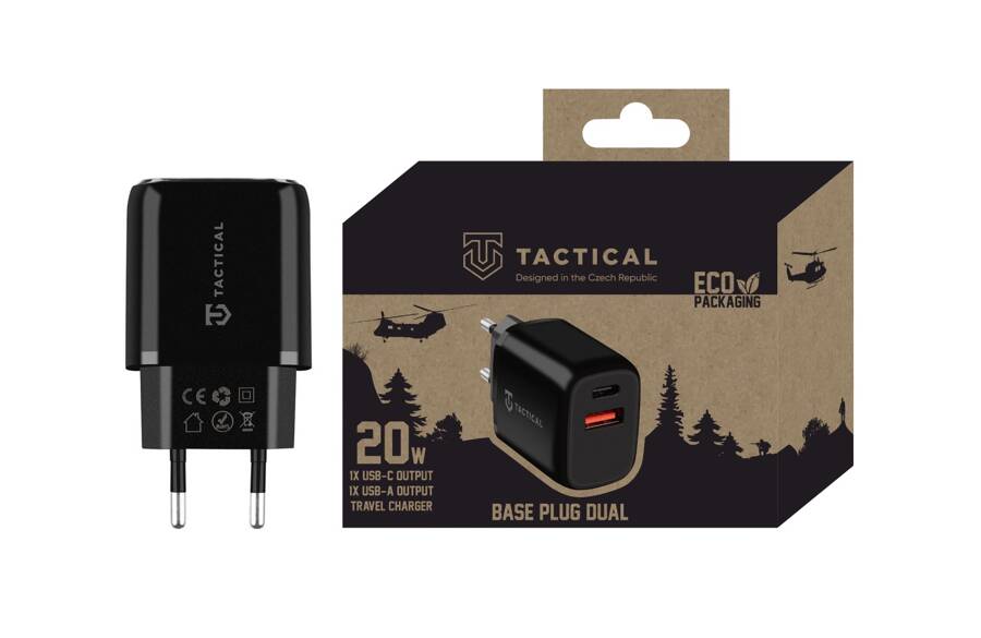 Ładowarka sieciowa Tactical Base Plug Dual 20W Black