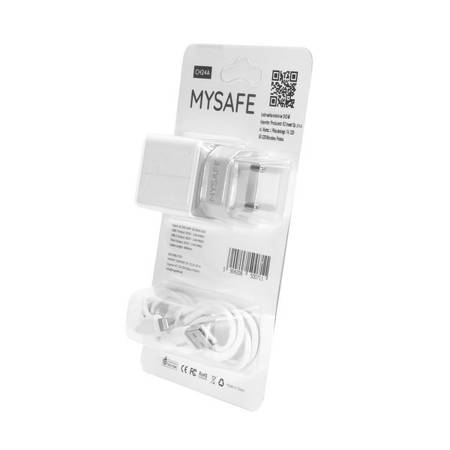 MYSAFE ŁADOWARKA SIECIOWA CH24A + KABEL 1M LIGHTNING  2.4A