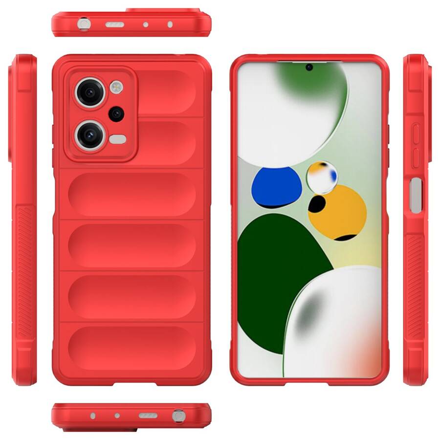 Magic Shield Case etui do Xiaomi Redmi Note 12 Pro / Poco X5 Pro 5G elastyczny pancerny pokrowiec czerwone