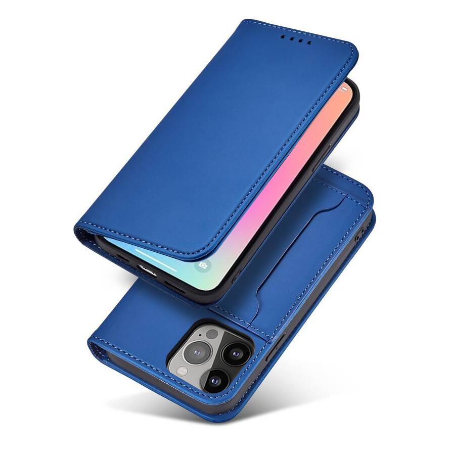 Magnet Card Case etui Samsung Galaxy A23 5G pokrowiec z klapką portfel podstawka niebieskie