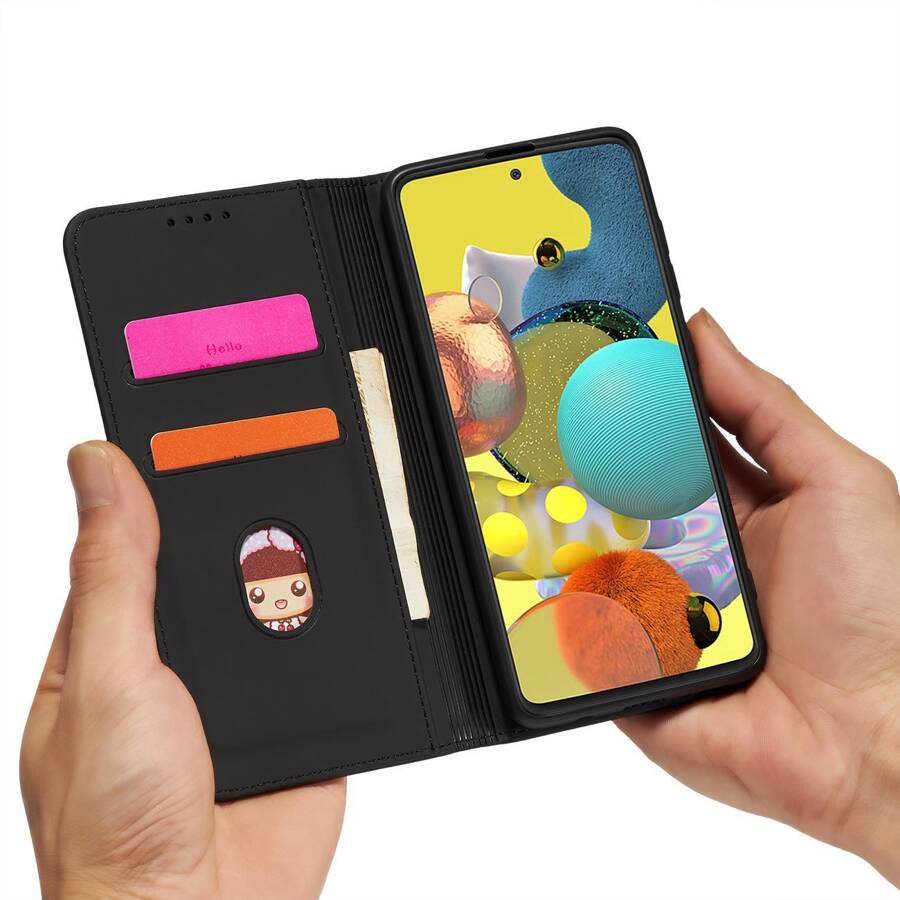 Magnet Card Case etui do Samsung Galaxy A13 5G pokrowiec portfel na karty kartę podstawka czarny