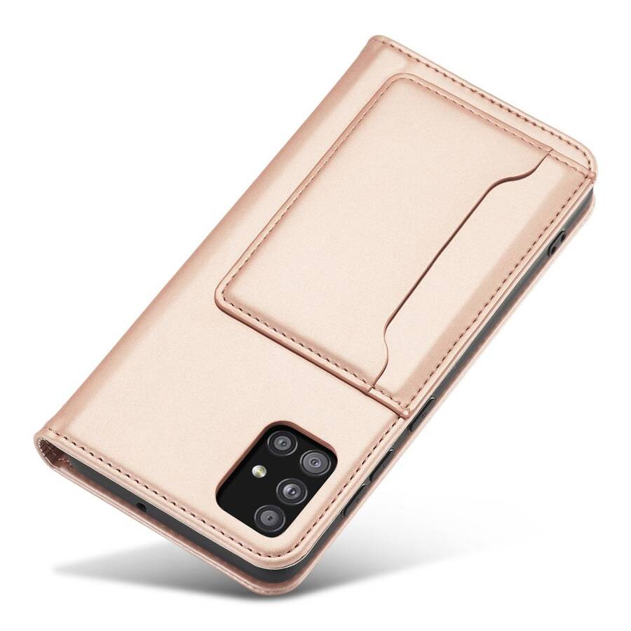 Magnet Card Case etui do Samsung Galaxy A13 5G pokrowiec portfel na karty kartę podstawka różowy