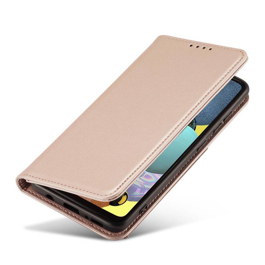 Magnet Card Case etui do Samsung Galaxy A52 5G pokrowiec portfel na karty kartę podstawka różowy