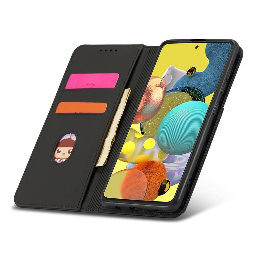 Magnet Card Case etui do Xiaomi Redmi Note 11 pokrowiec portfel na karty kartę podstawka czarny