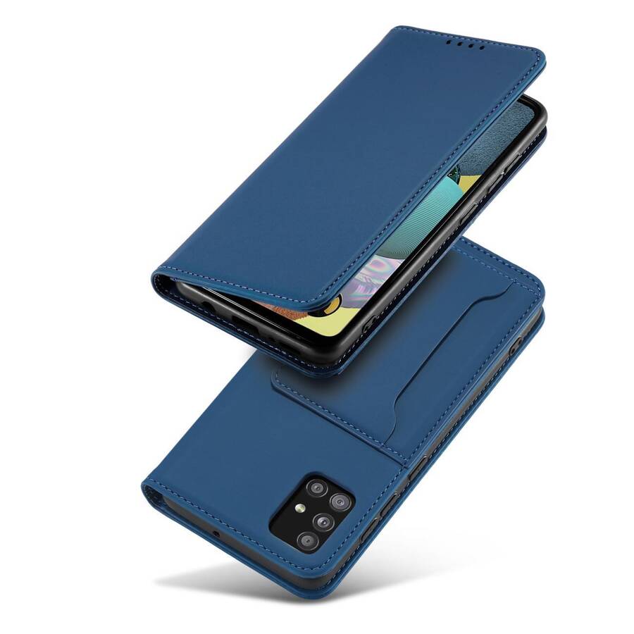 Magnet Card Case etui do Xiaomi Redmi Note 11 pokrowiec portfel na karty kartę podstawka niebieski