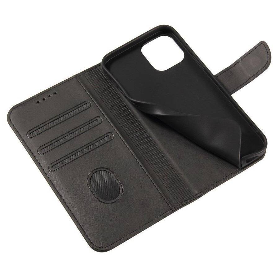Magnet Case elegancki futerał etui pokrowiec z klapką i funkcją podstawki Motorola Moto G200 5G / Edge S30 czarny