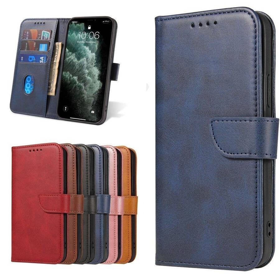 Magnet Case elegancki futerał etui pokrowiec z klapką i funkcją podstawki Samsung Galaxy A42 5G niebieski