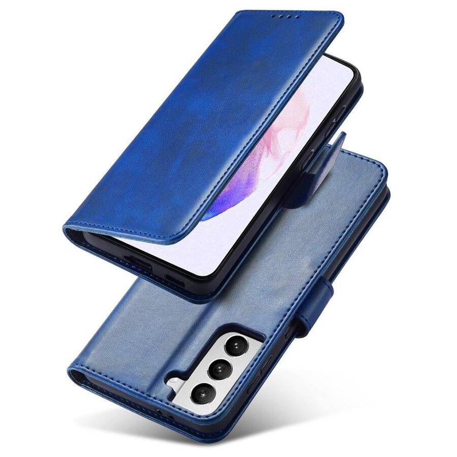 Magnet Case elegancki futerał etui pokrowiec z klapką i funkcją podstawki Samsung Galaxy S22+ (S22 Plus) niebieski