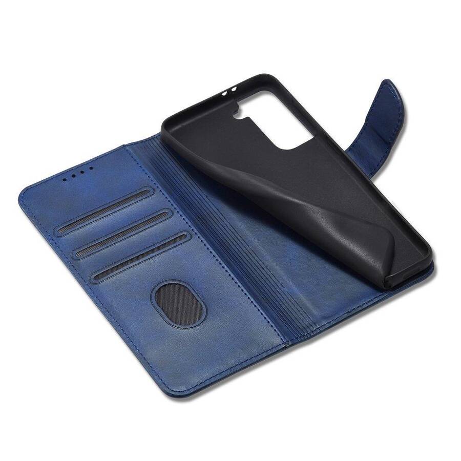 Magnet Case elegancki futerał etui pokrowiec z klapką i funkcją podstawki Samsung Galaxy S22 niebieski