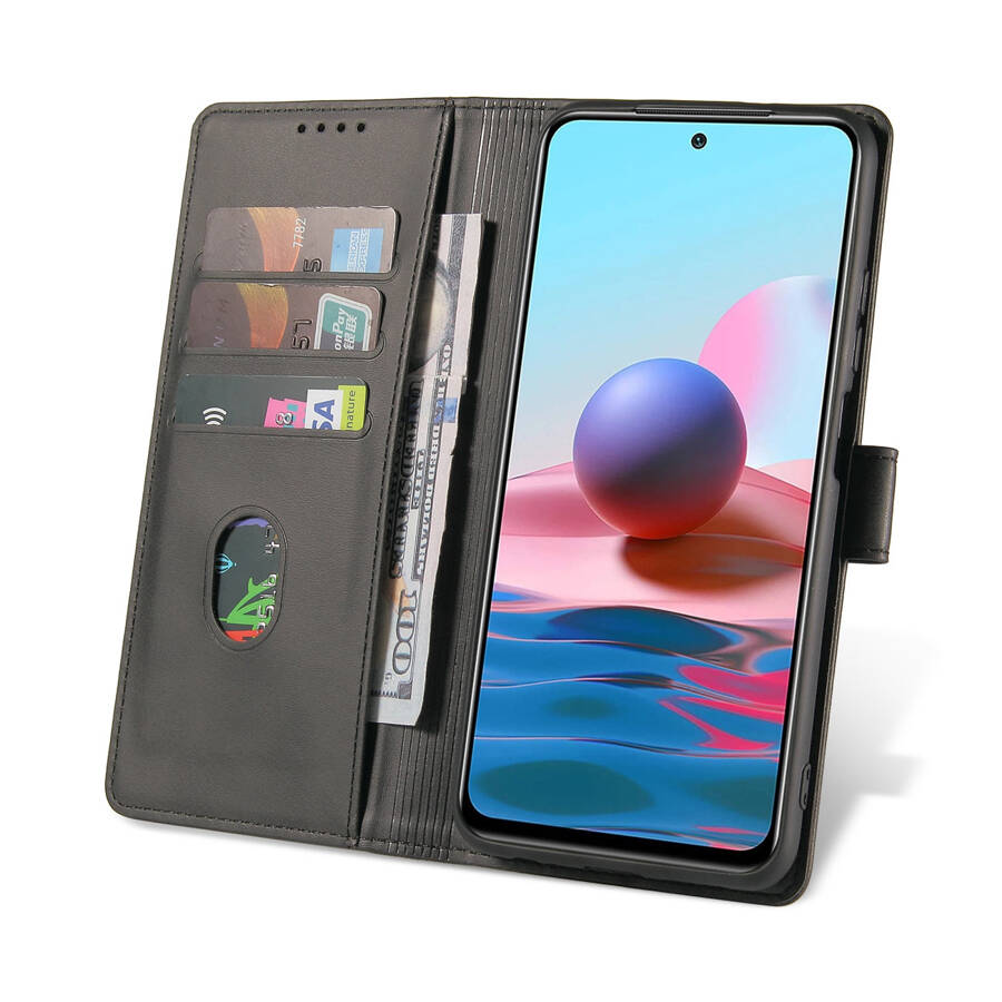 Magnet Case elegancki futerał etui pokrowiec z klapką i funkcją podstawki Xiaomi Redmi Note 10 5G / Poco M3 Pro czarny