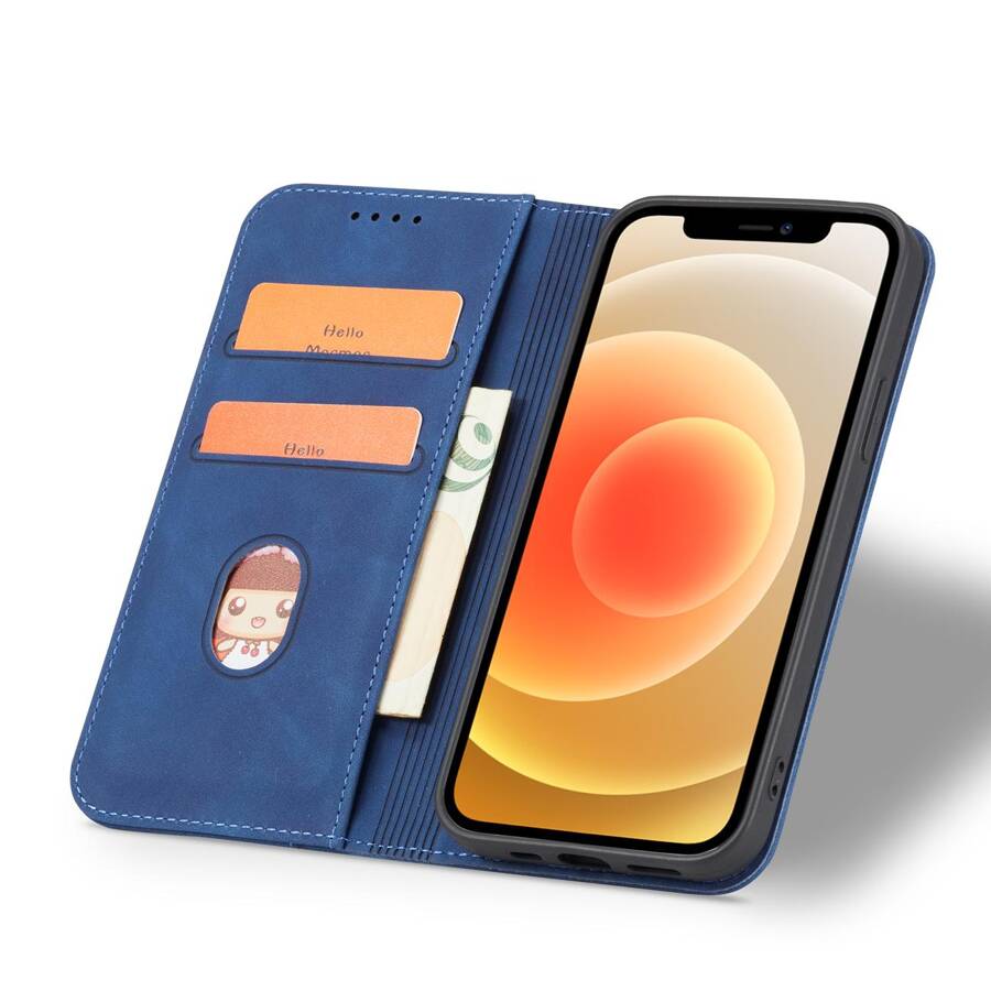 Magnet Fancy Case etui do iPhone 12 Pro pokrowiec portfel na karty kartę podstawka niebieski