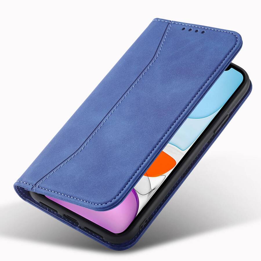 Magnet Fancy Case etui do iPhone 12 pokrowiec portfel na karty kartę podstawka niebieski