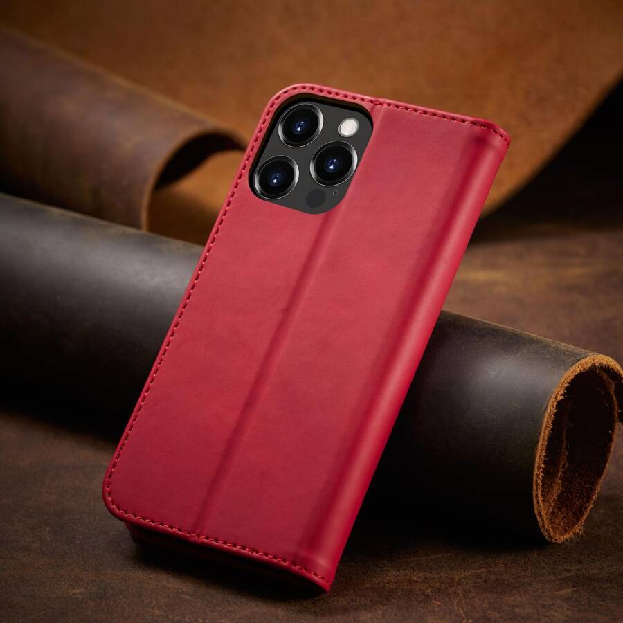 Magnet Fancy Case etui do iPhone 13 Pro pokrowiec portfel na karty kartę podstawka czerwony