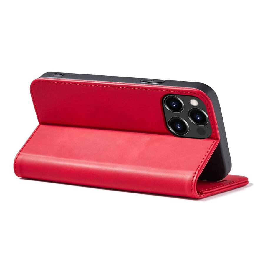 Magnet Fancy Case etui do iPhone 13 Pro pokrowiec portfel na karty kartę podstawka czerwony