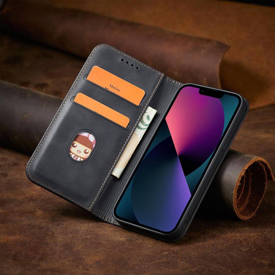 Magnet Fancy Case etui do iPhone 13 pokrowiec portfel na karty kartę podstawka czarny