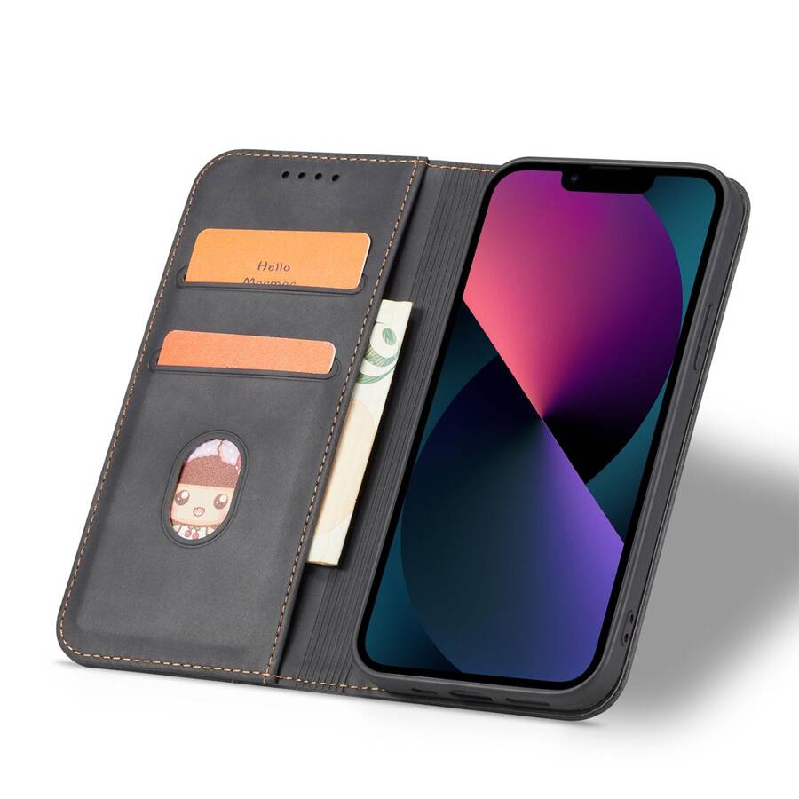 Magnet Fancy Case etui do iPhone 13 pokrowiec portfel na karty kartę podstawka czarny