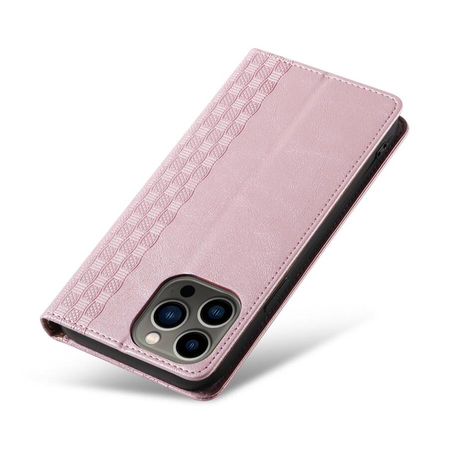 Magnet Strap Case etui do iPhone 12 Pro pokrowiec portfel + mini smycz zawieszka różowy