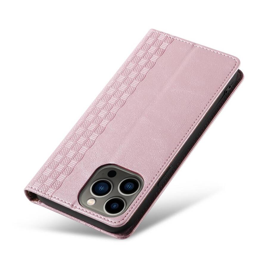 Magnet Strap Case etui iPhone 14 Pro pokrowiec z klapką portfel mini smycz podstawka różowe