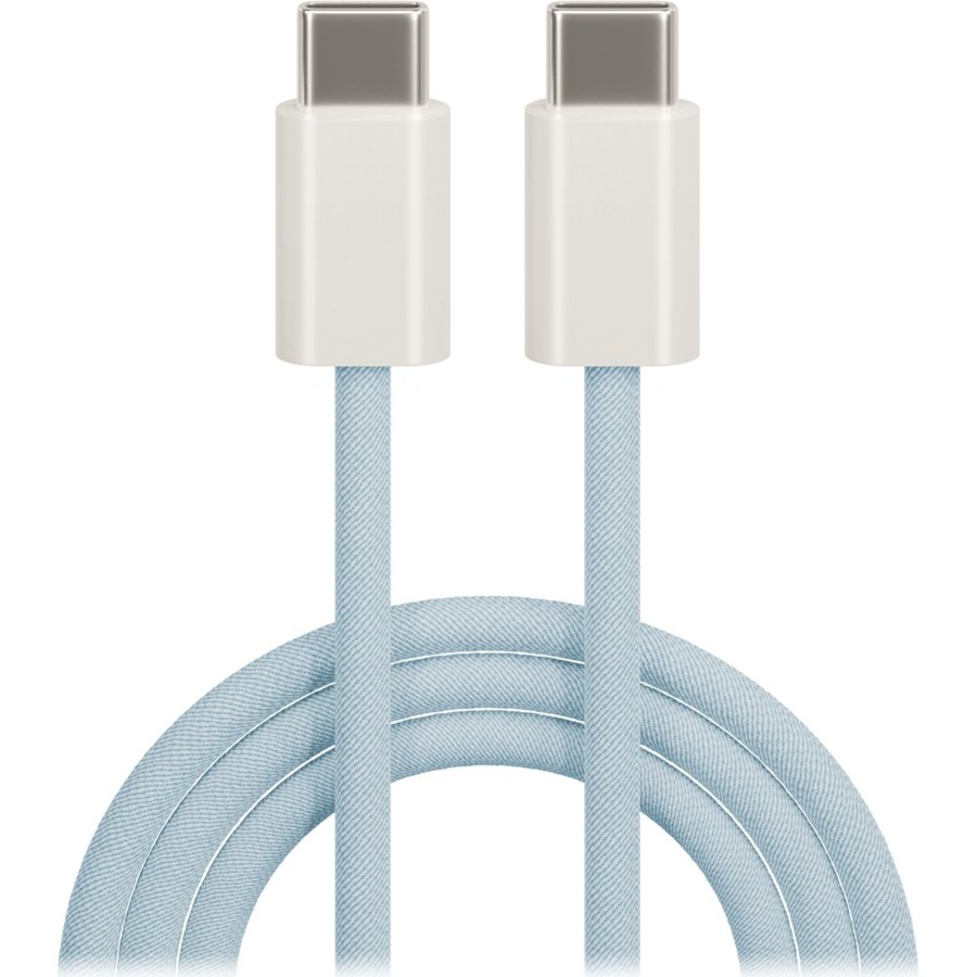 Maxlife kabel MXUC-06 USB-C - USB-C 1,0 m 20W niebieski nylonowy