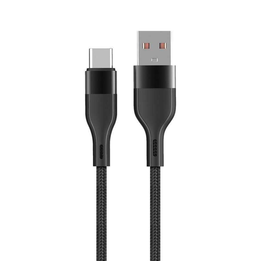 Maxlife kabel MXUC-07 USB - USB-C 1,0 m 3A czarny nylonowy