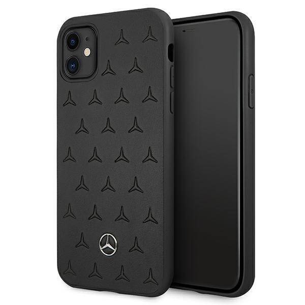 Mercedes MEHCN61PSQBK iPhone 11 6,1" czarny/black hardcase Leather Stars Pattern