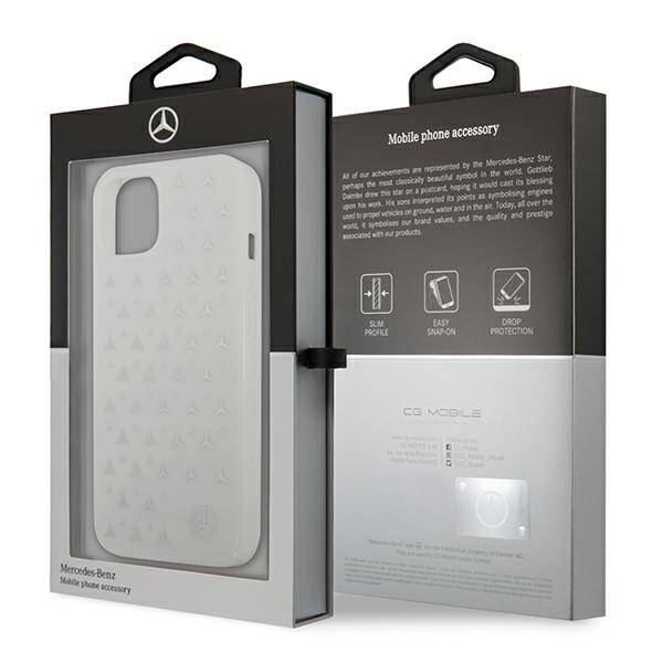 Mercedes MEHCP13MESPWH iPhone 13 / 14 / 15 6.1" biały/white hardcase Silver Stars Pattern