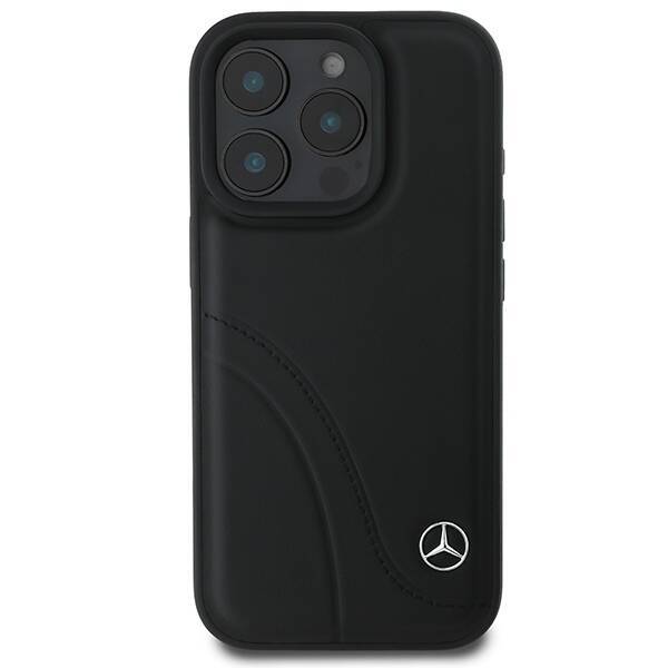 Mercedes MEHCP16X23RBCSK iPhone 16 Pro Max 6.9" czarny/black hardcase MB Curved Stitches Leather