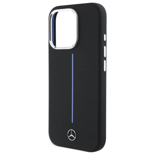 Mercedes MEHMP16L23SUMBK iPhone 16 Pro 6.3" czarny/black hardcase Silicone Blue Stripe MagSafe