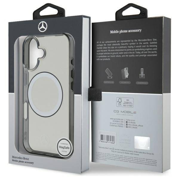 Mercedes MEHMP16S23HUOKC iPhone 16 6.1"   transparent hardcase Printed logo MagSafe