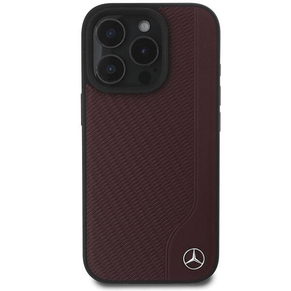 Mercedes MEHMP16X23RBGVR iPhone 16 Pro Max 6.9" czerwony/red hardcase MB Wood Imitation Leather MagSafe