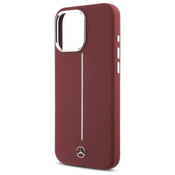 Mercedes MEHMP16X23SUMSR iPhone 16 Pro    Max 6.9" czerwony/red hardcase Silicone White Stripe MagSafe