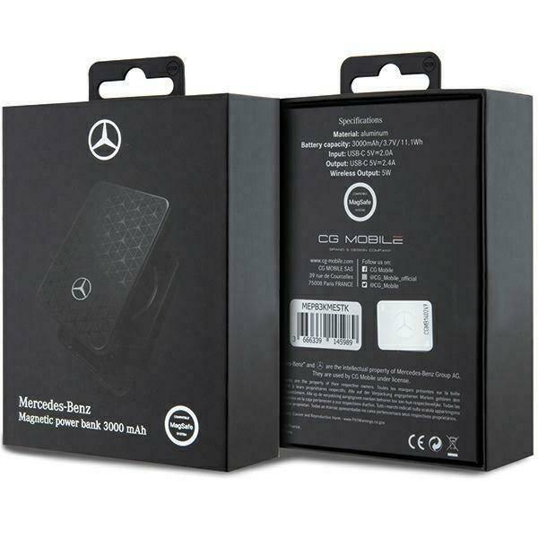 Mercedes Powerbank MEPB3KMESTK 5W 3000mAh czarny/black MagSafe