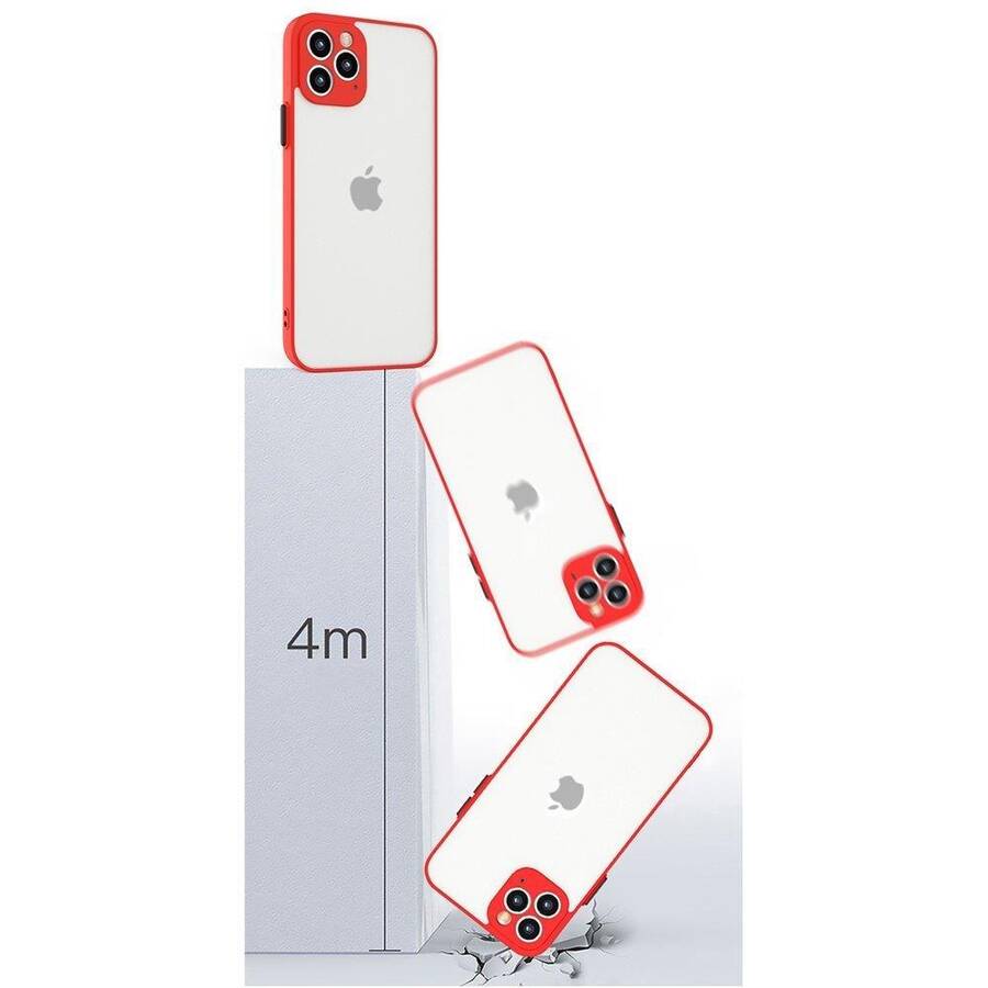 Milky Case silikonowe elastyczne półprzezroczyste etui do Xiaomi Redmi Note 10 / Redmi Note 10S czerwony