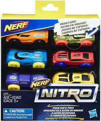 NERF NITRO 6-PAK SAMOCHODZIKI RÓŻNE KOLORY 