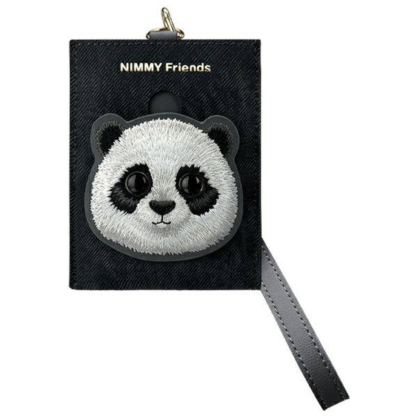 Nimmy Zestaw 3w1 torebka na telefon +     portfel + etui na lokalizator czarny/black Big Eyed Pet 2.0 Panda