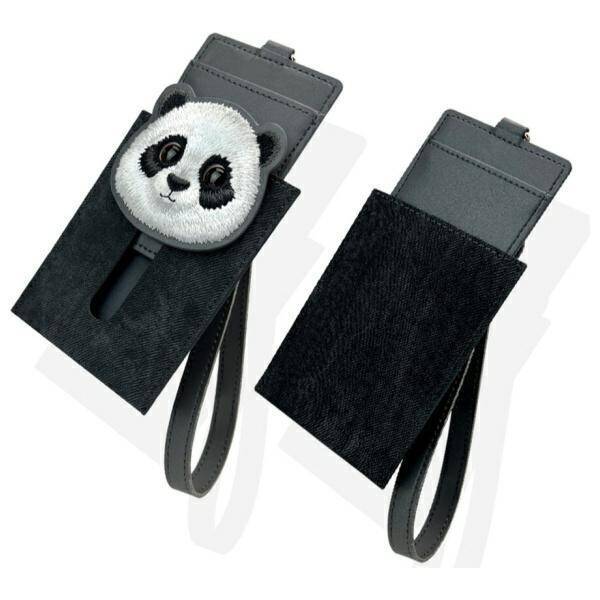 Nimmy Zestaw 3w1 torebka na telefon +     portfel + etui na lokalizator czarny/black Big Eyed Pet 2.0 Panda