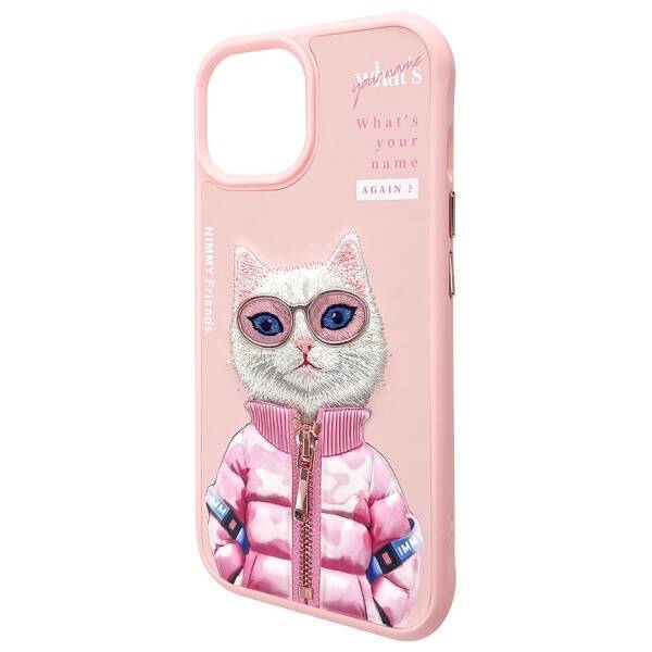 Nimmy etui iPhone 15 6.1" różowy/pink     Cool&Cute 2.0 Cat