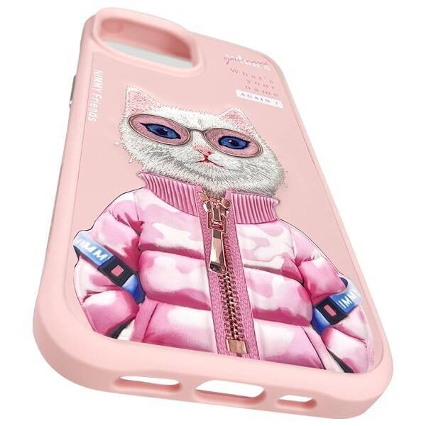 Nimmy etui iPhone 15 6.1" różowy/pink     Cool&Cute 2.0 Cat