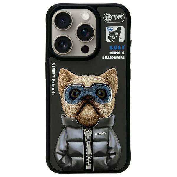 Nimmy etui iPhone 15 Pro 6.1"             czarny/black Cool&Cute 2.0 Dog