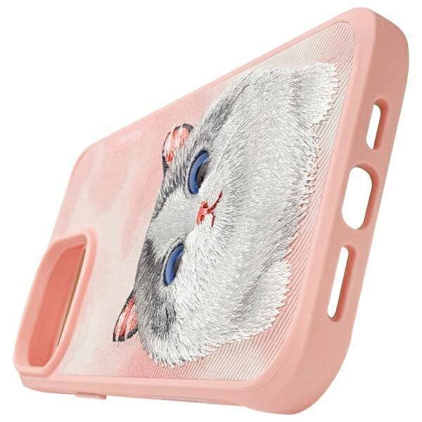 Nimmy etui iPhone 15 Pro 6.1"             różowy/pink Big Eyed Pet 2.0 Cat